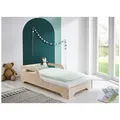 Montessori Bodenbett 70 x 140 cm inkl. Lattenrost Nicky Naturell - Naturbelassen