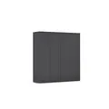 Rauch Möbel Nabila Kleiderschrank für Schlafzimmer, Kinderzimmer, Jugendzimmer, Flur, 4-türig, Push-to-Open, mit Zubehör Classic, Farbe Grau metallic, Schwarz, Breite 187 cm