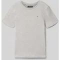 Tommy Hilfiger Teens Regular Fit T-Shirt aus reiner Baumwolle in Mittelgrau Melange, Größe 8
