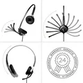 GEQUDIO Headset 2-Ohr mit 3.5mm Klinke Multimedia-Technik TK-Headsets