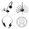 GEQUDIO Headset 2-Ohr mit 3,5mm Klinke