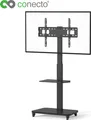 conecto CC50863 TV-Ständer Standfuß für Flachbildschirm LCD LED Plasma höhenverstellbar 37-75 Zoll (94-190 cm, bis 40 kg Tragkraft) max. VESA 600x400mm, schwarz