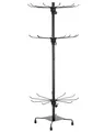QWORK® Drehbarer Verkaufsständer mit 3 Etagen aus Metall, Schwarz, Ideal für Schmuckpräsentation und Accessoires