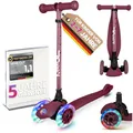 Kinderroller kinnaz ONE, LED Räder, Faltbar, Mitwachsend, 2-7 Jahre, Focus Empfehlung, Roller Kinder 2 Jahre, ab 3 Jahre, Tretroller, kein Wegwerfprodukt, über 100000 verkauft, aus Hamburg