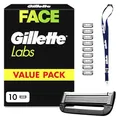 Gillette Labs Rasierklingen Herren, 10 Original Ersatzklingen, Schwarz - Nassrasierer, Klingen Kompatibel mit Allen Labs Rasierern, Inkl. Heated Razor Und Schlüsselanhänger