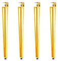 SOTECH Tischbein F-Form 745 mm – 60 x 70 mm, Stahl lackiert, gelb, mit Klemmschraube (4er Set)