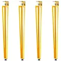 SO-TECH® Tischbein ColorLine in F-Form konisch zulaufend von 70 auf 40 mm, mit Klemmschraube (ohne Bohren) - gelb - Höhe 745 mm - 4x gelb 74.5 cm