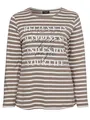 Via Appia Due Damen Modisches Langarmshirt mit Pailletten