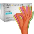 Nitrilhandschuhe Ampri STYLE TUTTIFRUTTI XS farbmix Gr. 6, puderfreie, unsterile Nitrilhandschuhe, 96 Stück/Box 01175-XS