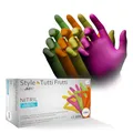 AMPRI Nitrilhandschuhe, bunt, Farbenmix, 96 Stück/Box, Größe XS, puderfrei, Style tutti frutti by Med-Comfort: Nitril Einmalhandschuhe, Einweghandschuhe in den Größen XS, S, M, L, XL