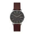 Skagen Herrenuhr Signatur Quartz/3 Zeigerwerk 40 mm Gehäusegröße mit einem Lederarmband SKW6860