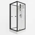 Schulte Komplettdusche Juist in Schwarz, 80x80 cm, 190 cm Höhe Fertigdusche ESG-Sicherheitsglas, Duschwanne & Handbrause duschkabine komplett EP1914504