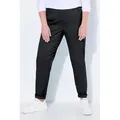 Ulla Popken Schlupfhose Chino Rena teilelastischer Bund konisches Bein schwarz 54