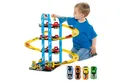 MOLTO Spiel-Parkhaus Parktower, Parkgarage mit 4 Spielebenen,4 Autos,1 Hubschrauber (komplettes Spielzeug -Set), Spielgarage mit 4 Spielebenen und 4 Spielzeug-Autos plus Hubschrauber