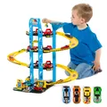 Parkgarage Spielzeug Kinder Autogarage Parkhaus Garage mit 4 Autos Hubschrauber