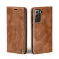 Handy Hülle für Samsung Galaxy S21 5G Klapp Magnet Smartphone Cover Case Braun
