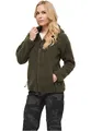 Brandit TEDDYFLEECE JACKE MIT KAPUZE DAMEN WINTERJACKE JAGD OUTDOOR FLEECEJACKE, Größe:XS, Farbe:Oliv