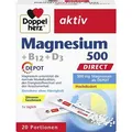 Doppelherz Magnesium aktiv, 20 Portionen Granulat, Magnesiumoxid + B12 + D3, hochdosiert, 500mg