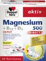 Doppelherz | Aktiv Magnesium 500 + B12 + D3 Direct Depot | 20 Portionen