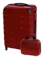 BERTOO Firenze 2-in-1 Hartschalenkoffer-Set - Roter 3XL Koffer & Kosmetikkoffer, ABS-Schale, 4 abnehmbare Spinner-Rollen, Zahlenschloss (TSA-konform)
