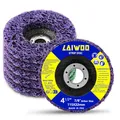 LAIWOO CSD Scheibe Schleifscheibe, Lila Reinigungsscheibe Set, Grobreinigungsscheibe Nylongewebescheibe Lackentfernung Rost für Winkelschleifer (5 Stücke - 115 * 22mm)