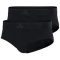 adidas Sportswear Hüftslip Active Flex Cotton 3 Stripes (2er Pack) elastischer Logo-Bund, ohne Eingriff, sportliches Design schwarz XL