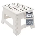 ZOLLNER Tritthocker faltbar - Klapphocker für Kinder und Erwachsene bis 120kg - Anti-Rutsch-Beschichtung - mit praktischem Tragegriff - extrem leicht - 22 cm hoch - Kunststoff - weiß