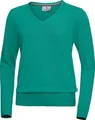 Jacques Britt Damen Pullover mit V-Ausschnitt, weicher Feinstrick aus Reiner Baumwolle, warm, bequem & atmungsaktiv für Herbst und Winter, figurfreundlich, Mintgrün, Gr. L