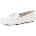 Tamaris Damen Slipper Leder Mokassin sportlich Zierspange 1-24630-44, Größe:38 EU, Farbe:Weiß - Weiß - 38