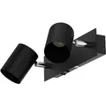 ledscom.de Wandleuchte WAIKA, 2-flammig, Schalter, schwarz matt, eckig, 2x GU10 max. 60W