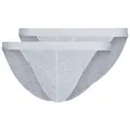 Skiny Tanga Herren Slip 2er Pack Baumwolle (Packung, 2er Pack) grau XL