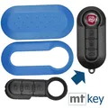 AUTO SCHLÜSSEL SCHALE BLAU + Tastenfeld für Fiat 500 Punto Doblo Cover Hülle