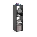 KOMTO Regal Schwarz - Bücherregal Standregal Würfelregal Büroregal 33,8 х 30,7 х 112,5 cm Bücherschrank RIM3 für Kinderzimmer Regal Wohnzimmer