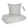 Esprit Flanell Bettwäsche 135x200 Baumwolle Grau Schneeflocken - Luxus Bettwäsche-Set 2teilig - kuschelig & flauschig - 135 x 200 - Bettwäschebezug & Kopfkissenbezug 80x80cm - Winter & Weihnachten
