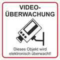 Aufkleber Videoüberwachung... 6,5 cm x 6,5 cm PVC-Folie