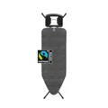 Brabantia - Bügelbrett C - für Dampfbügeleisen - XL-Dampfbügelbrett - Höhenverstellbar - für Links- oder Rechtshänder - Solider Vierfußrahmen - Bügeleisen bis 15 cm - Denim Black - 124 x 45 cm