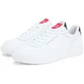 Tommy Hilfiger BASKET CORE LITE LTH Sneaker Freizeitschuh, Halbschuh, Schnürschuh mit Logo an der Schuhzuge weiß 41 EU
