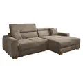 Ecksofa - Taupe - Cord - elektr. Sitztiefenverstellung - Taupe