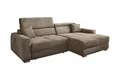 Jockenhöfer Gruppe Ecksofa SLIDER, Taupe, Cordbezug, Kopfteilverstellung, elektrische Sitztiefenverstellung, USB-Anschluss, B 277 x T 187 cm