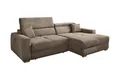 Ecksofa Polstergarnitur elektrische Sitztiefenverstellung Taupe Cord 277x187 cm