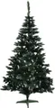 DekoPrinz Weihnachtsbaum Bergamo 120 cm - künstliche Kiefer grün gefrostet mit Brokat und Zapfen