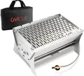 ovicue Gasgrill Steckbarer mobiler Tischgrill Gr. M, aus Edelstahl in Edelstahl zur