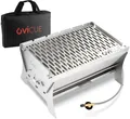 ovicue Mobiler Steck-Gasgrill M Tragbarer Grill Gas & Holzkohle mit Tragetasche