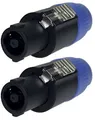 2x Adam Hall 7871 - PA Lautsprecher Stecker 4 polig schraubbar, Speaker-Stecker Kabelstecker