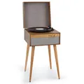 Auna Plattenspieler mit Lautsprecher, Plattenspieler mit Bluetooth & Standfüßen, Retro-Schallplattenspieler mit Bluetooth Transmitter & Receiver, Moderner Vinyl-Plattenspieler für Schallplatten