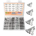 HVDHYY Sets mit Schrauben und Muttern M3 M4 M5 M6 Zylinderschrauben mit Innensechskant A2-70 EdelstahlMuttern,Unterlegscheiben Sortiment Kit Hex Socket Button mit Aufbewahrungsbox 520pcs