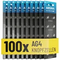 AG4 LR66 Knopfzelle 100er Pack  1,5V Alkaline Knopfzellen auslaufsicher & mit...