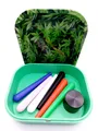 meytrade Geschenkbox Set Cannabis Rolling Tray Tablett + Grinder + 6 x Joint Hülle