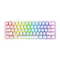 Razer Huntsman Mini (Purple Switch) - Kompakte 60% Gaming Tastatur (Klickende Optische Switches, Doubleshot PBT-Tastenkappen, Abnehmbares USB-C Kabel) QWERTY US-Layout | Mercury Weiß
