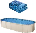 VEVOR Ovale Schwimmbadfolie, 914x457x147 cm, Vinylauskleidung, verschleißfest, wasserspeichernd, geeignet für Aufstellbecken bis 137 cm Höhe